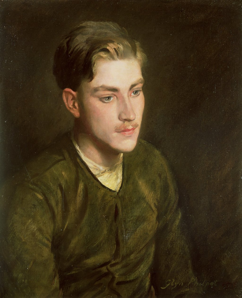 Mann in einer Fliegerjacke, 1916 von Glyn Warren Philpot