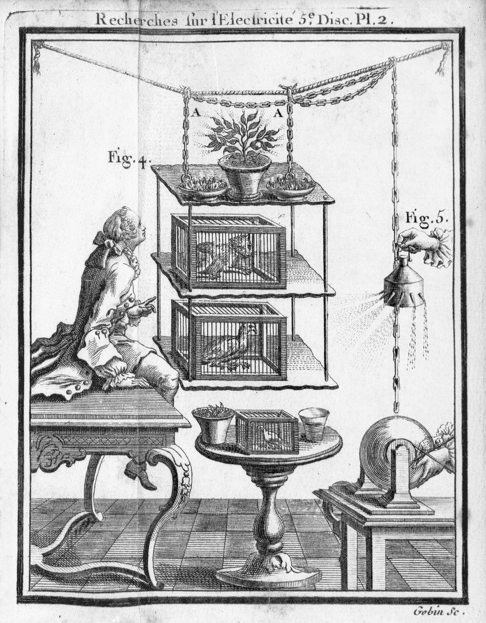 Experimentieren mit Elektrizität, Platte aus 