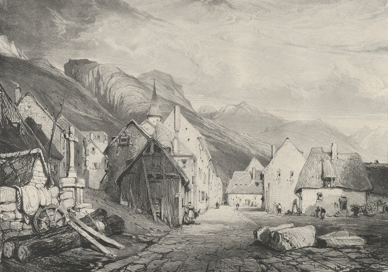 Eingang zum Dorf der Bäder, 1831 von Godefroy Engelmann