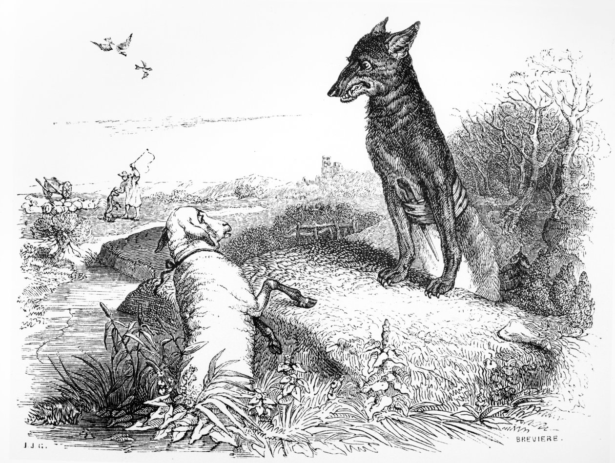 Der Wolf und das Lamm, Illustration für 