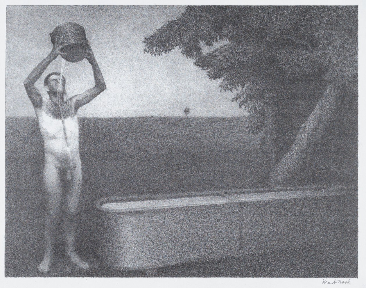 Schwüle Nacht, 1939 von Grant Wood