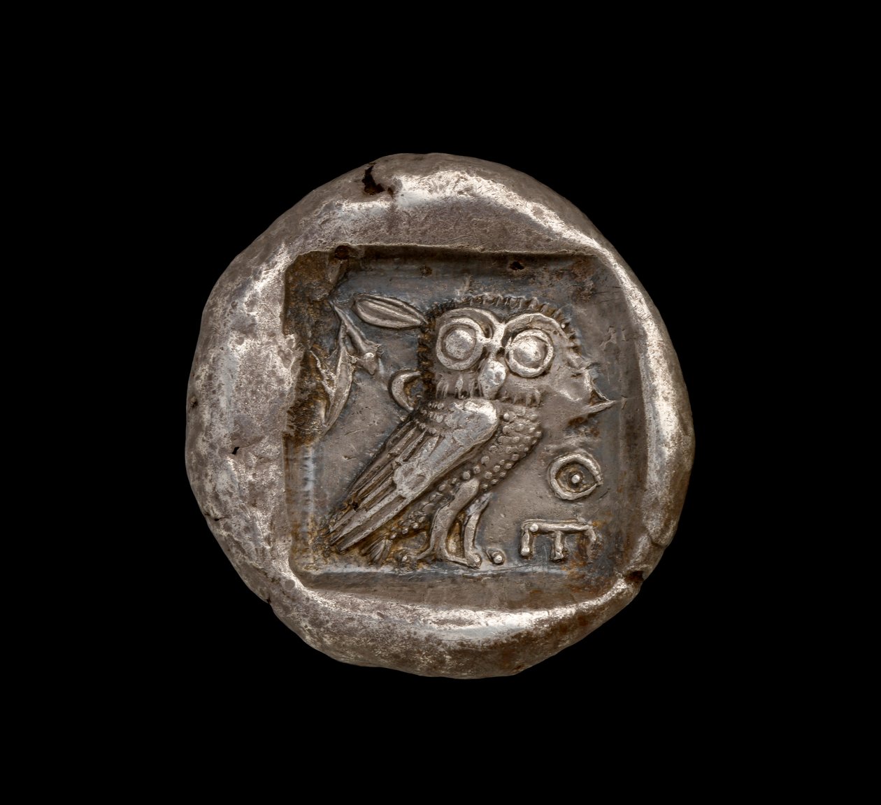 Athena-Münze, Rückansicht mit der Eule von Athen, ca. 440 v. Chr. von Greek