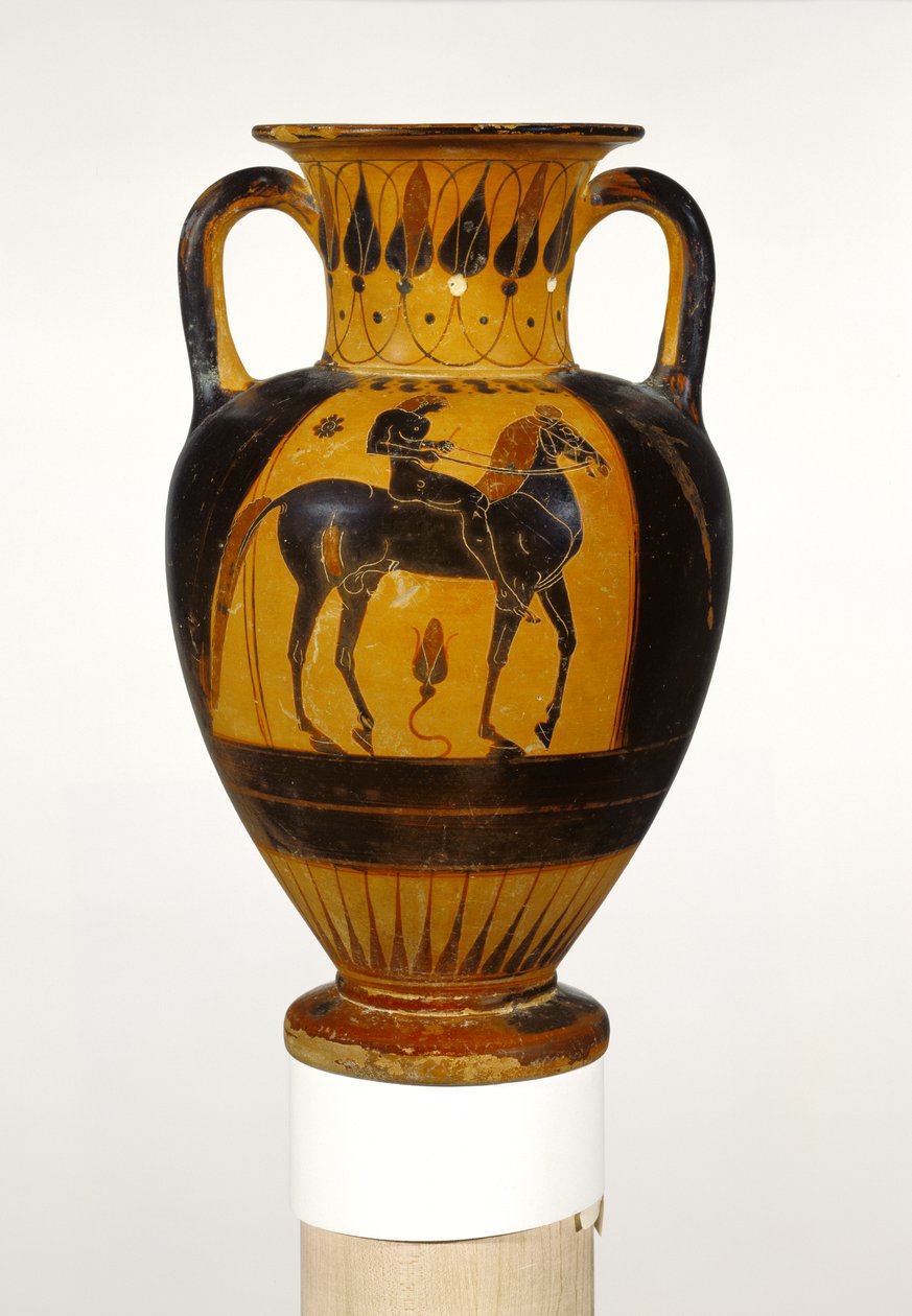 Chalkidische Halsamphore mit nacktem Reiter, ca. 520-510 v. Chr. von Greek