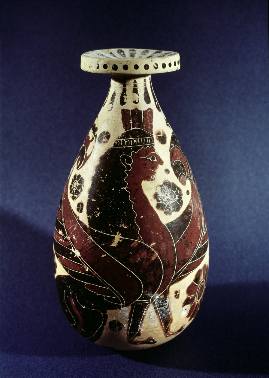 Proto-korinthische Vase mit einer Sphinx von Greek