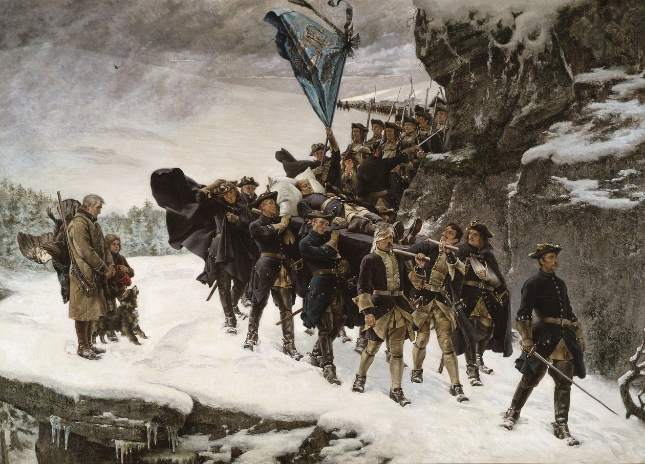 Heimbringen des Leichnams von König Karl XII. von Schweden von Gustaf Olaf Cederstrom