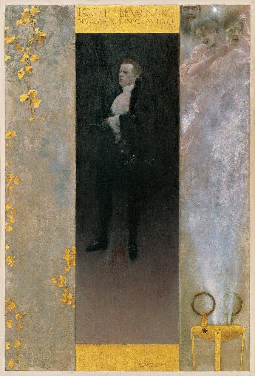 Der Hofschauspieler Josef Lewinsky als Carlos in „Clavigo“ von Gustav Klimt