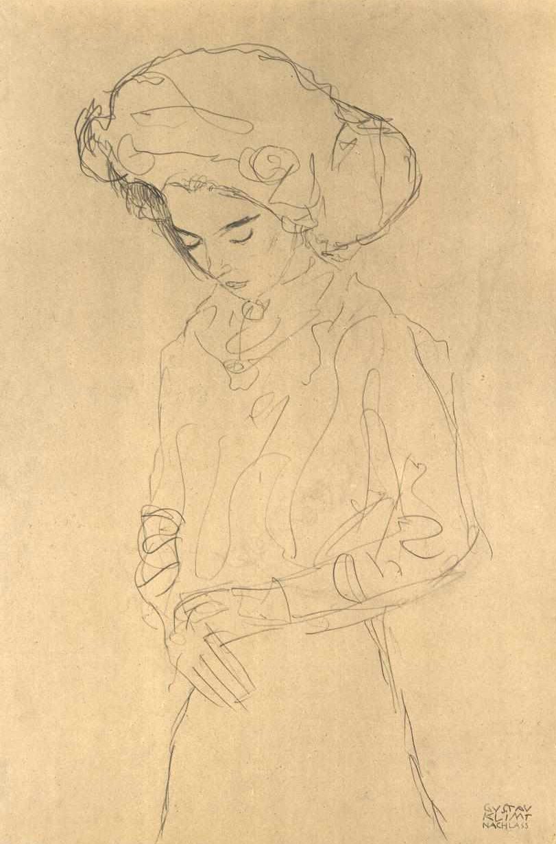 Herabblickendes Mädchen von Gustav Klimt