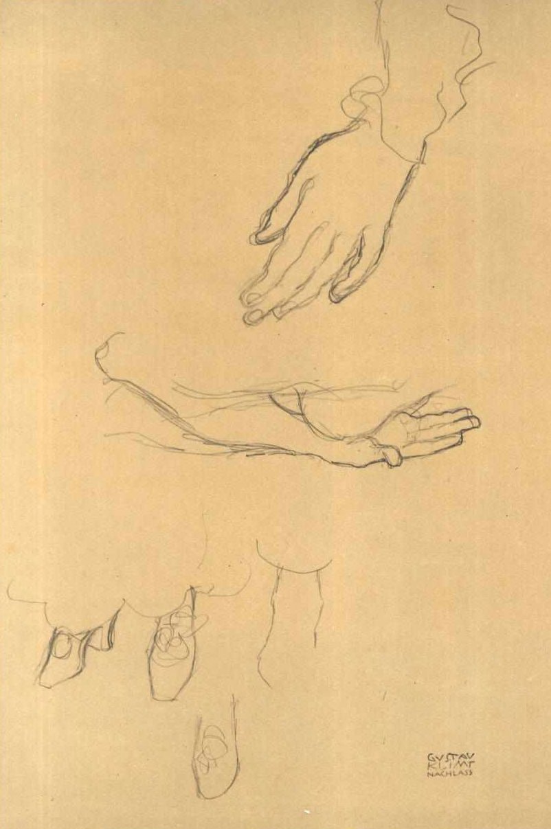 Händestudien Schuhstudie von Gustav Klimt