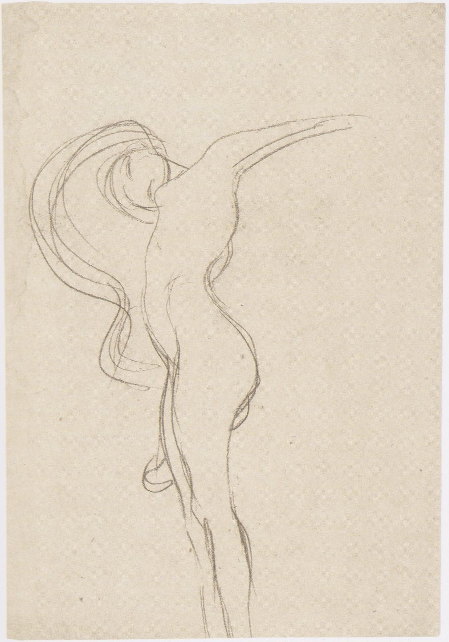 Schwebende mit Körper in Profilstellung von Gustav Klimt