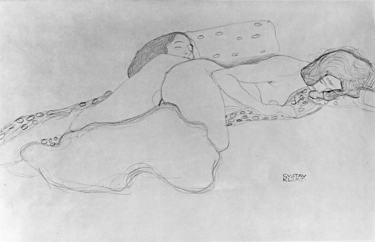 Zwei schlafende Frauen von Gustav Klimt