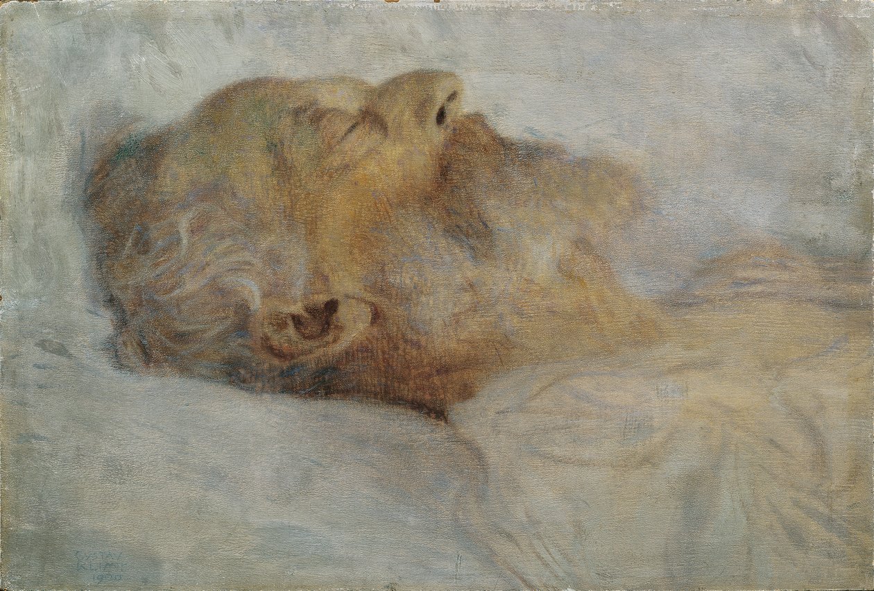 Alter Mann auf dem Totenbett von Gustav Klimt