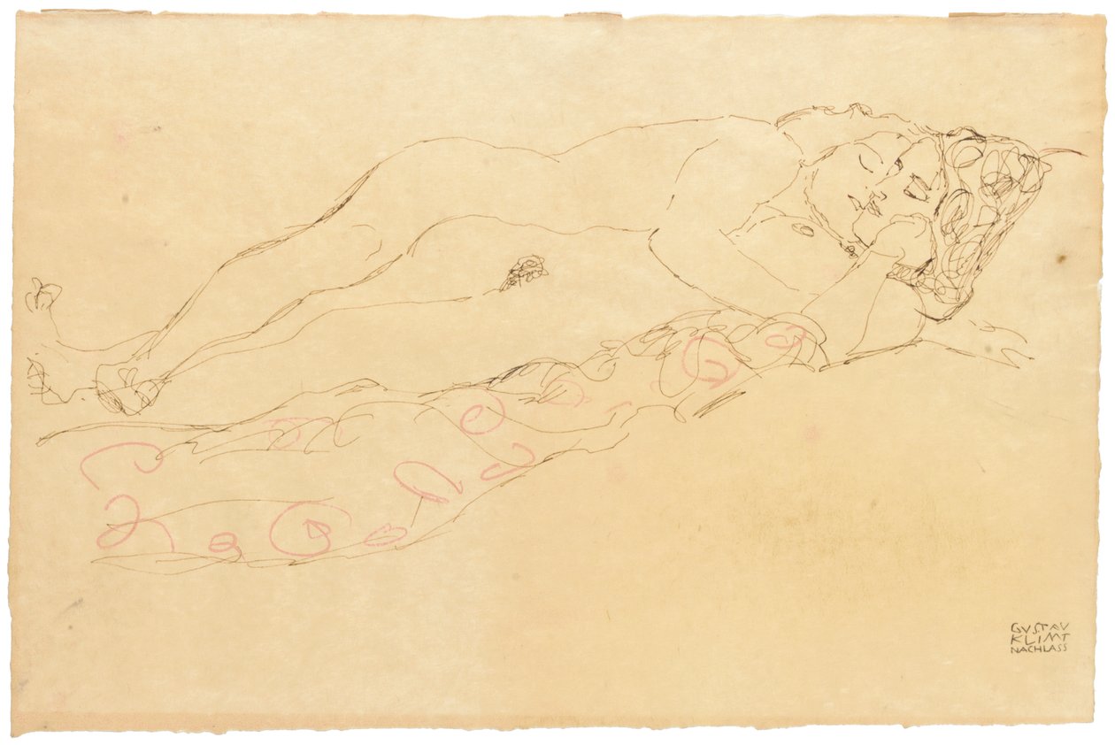 Zwei liegende Nackte, ca. 1913 von Gustav Klimt