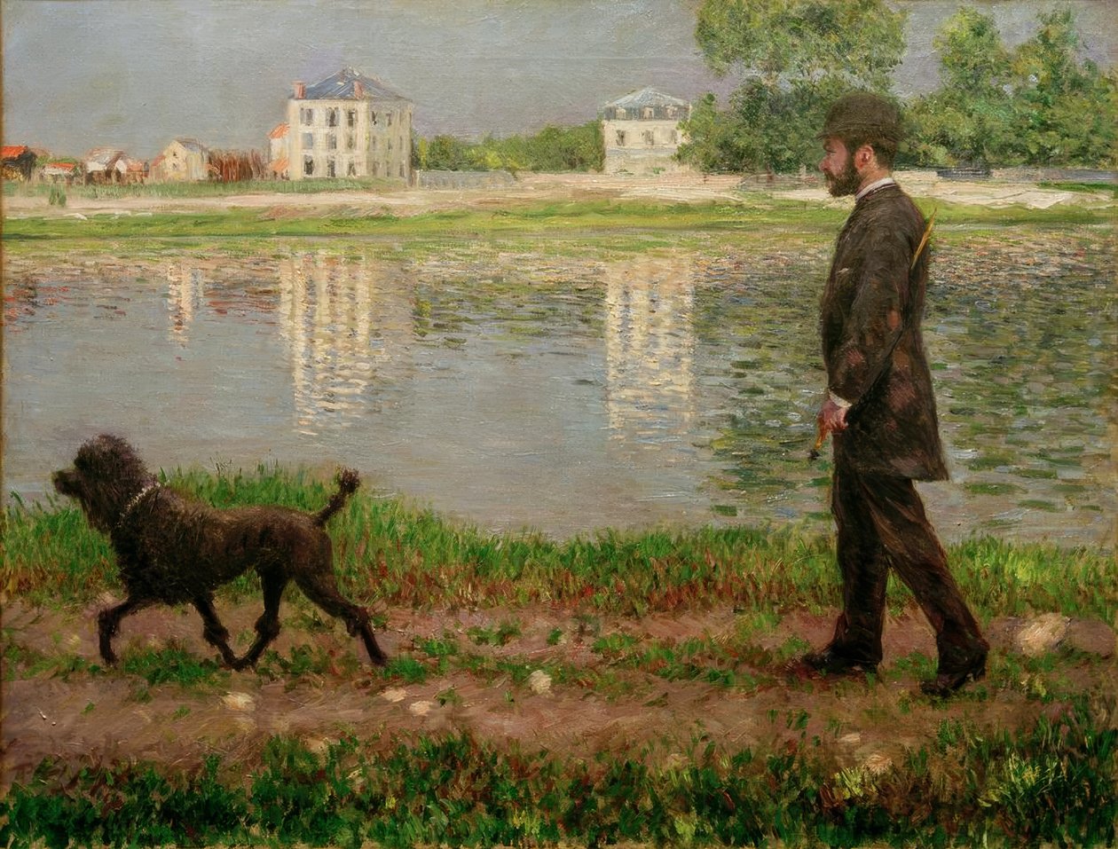 Richard Gallo und sein Hund Dick in Petit Gennevilliers von Gustave Caillebotte