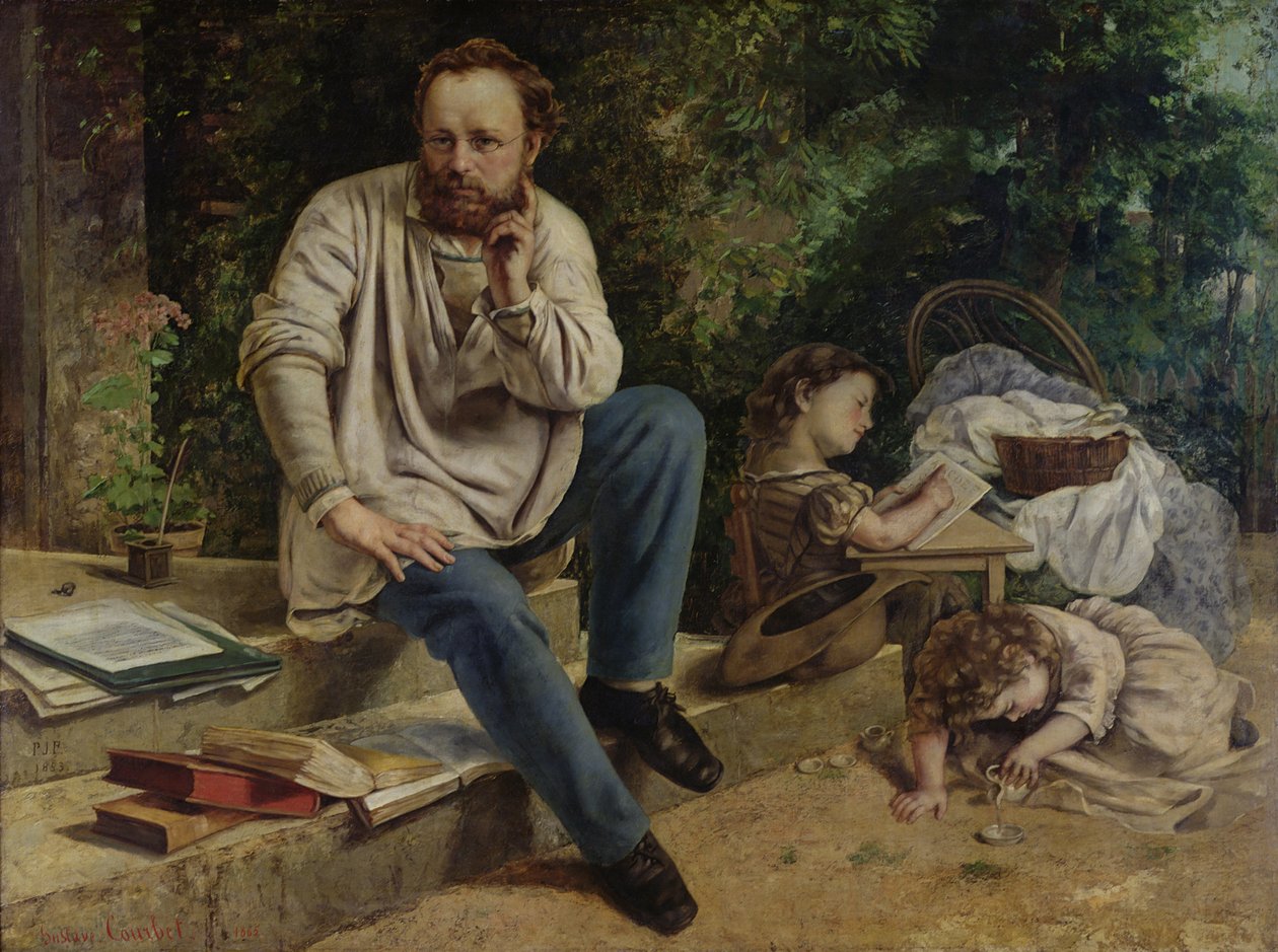 Pierre Joseph Proudhon (1809-65) und seine Kinder im Jahr 1853, 1865 von Gustave Courbet