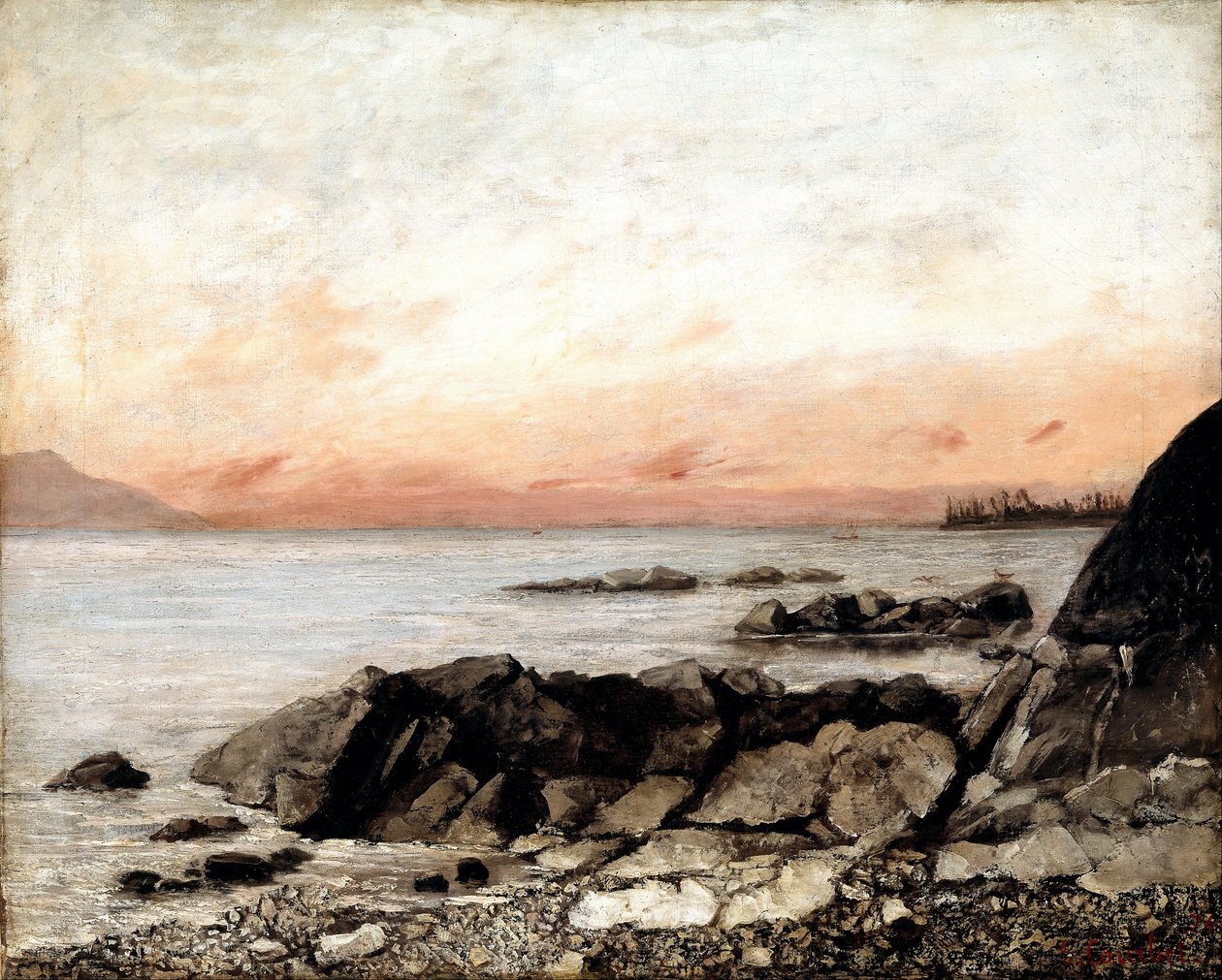 Sonnenuntergang, Vevey, Schweiz von Gustave Courbet