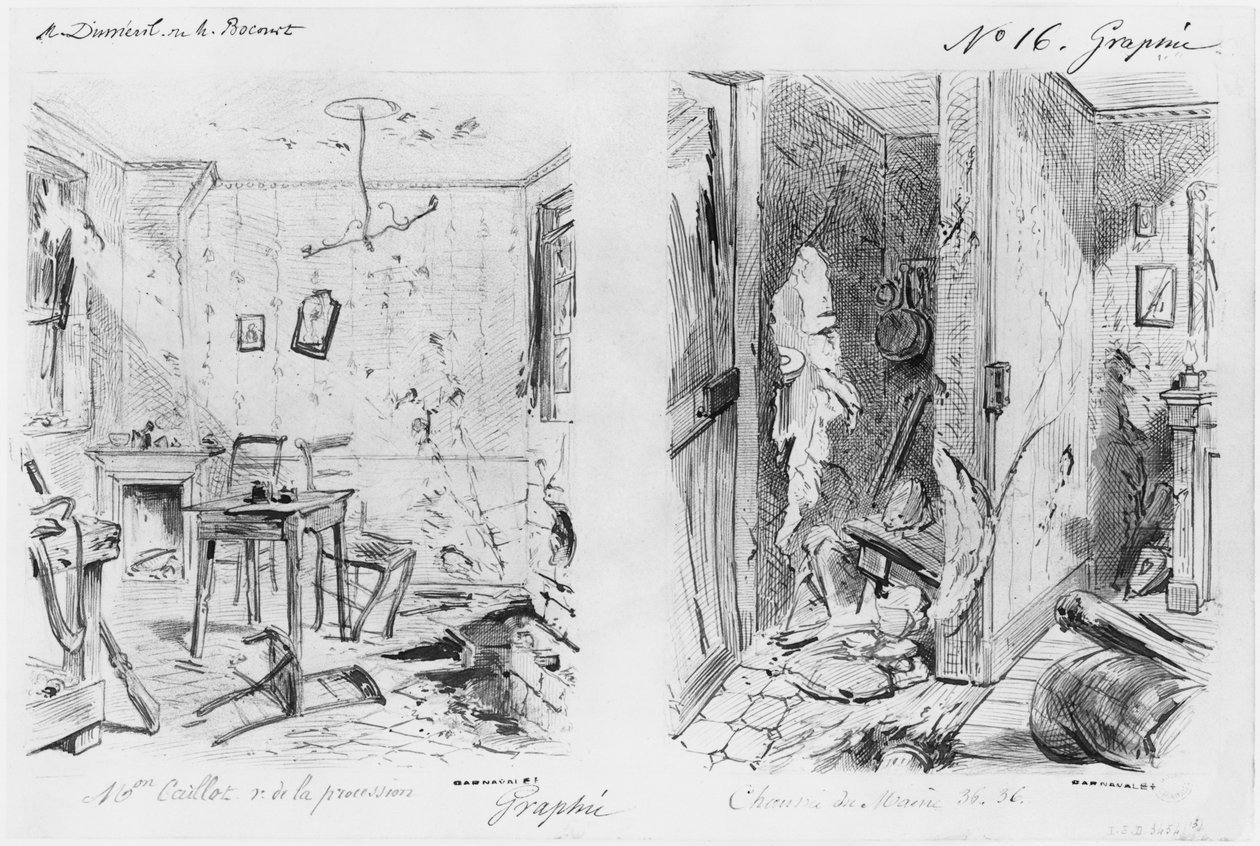 Album der Belagerung von Paris, Maison Caillot rue de la Procession, Chaussee du Maine von Gustave Dore