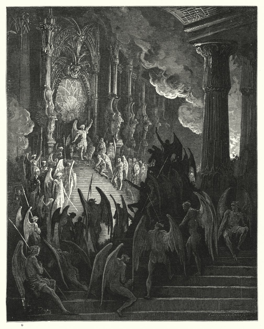 Illustration von Gustave Doré für Miltons Paradise Lost, Buch II, Zeilen 1, 2 von Gustave Dore