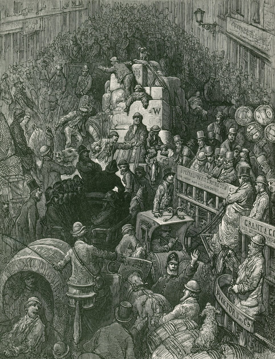 Londoner Straßenszene von Gustave Dore