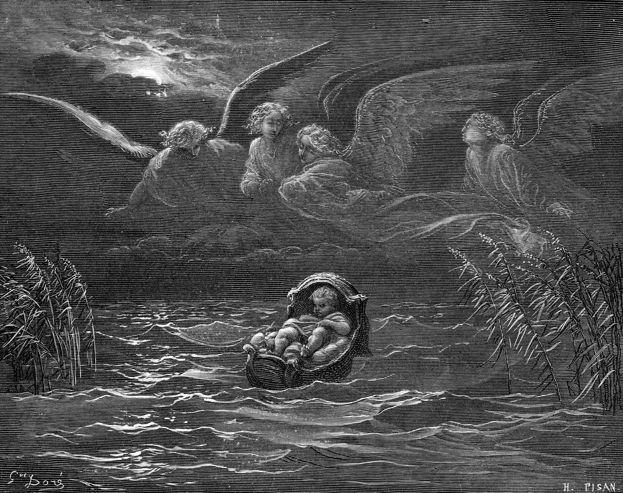 Moses am Nil, Gravur von Doré von Gustave Dore