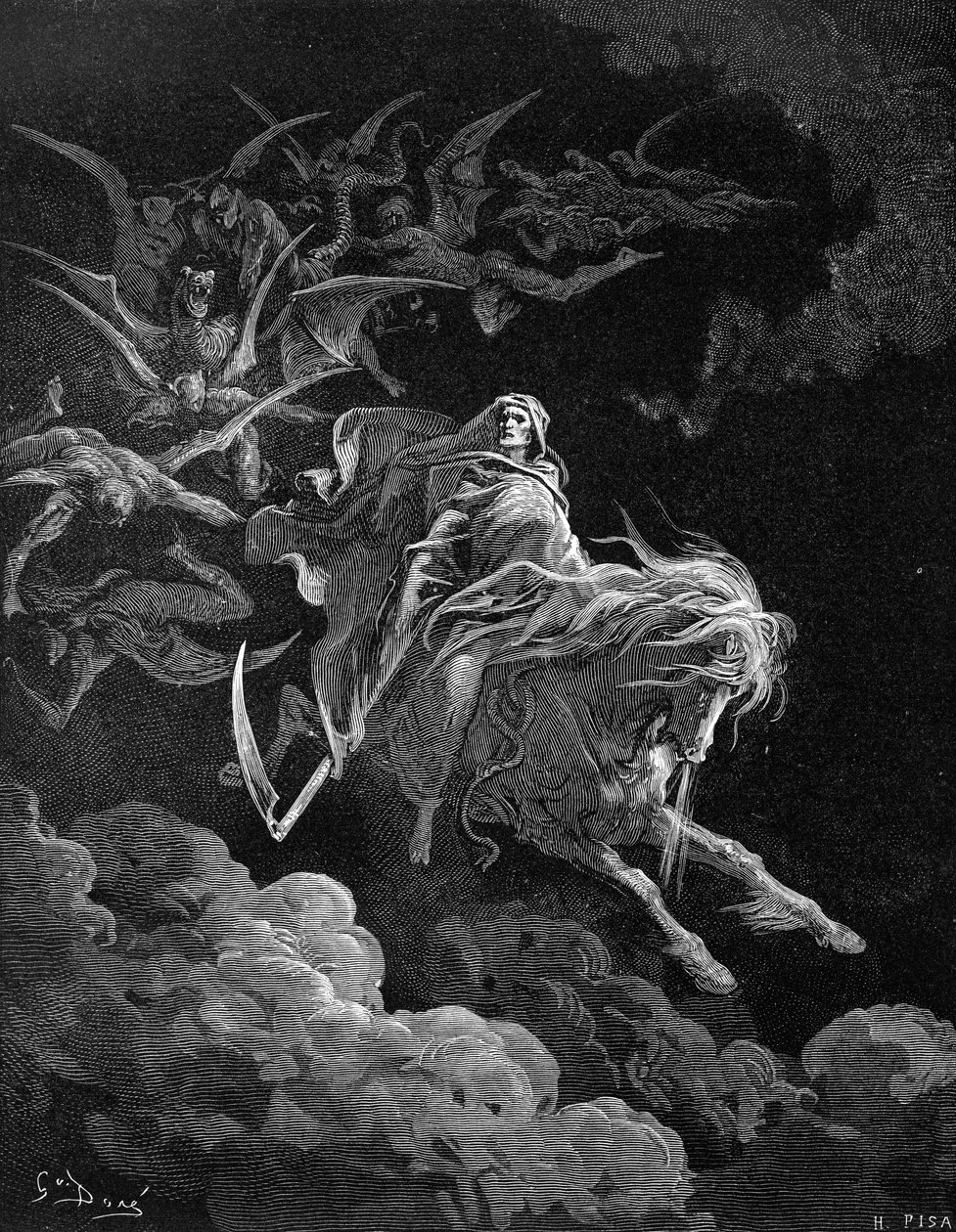 Offenbarung: Vision des Todes, von Gustave Doré - Bibel von Gustave Dore