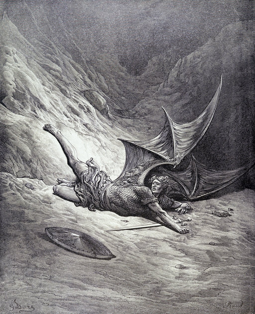 Satan von Michael geschlagen, aus Buch VI von 