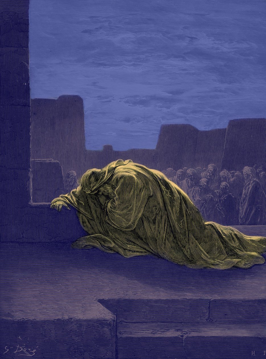 Der Prophet Esra betet, von Gustave Doré - Bibel von Gustave Dore