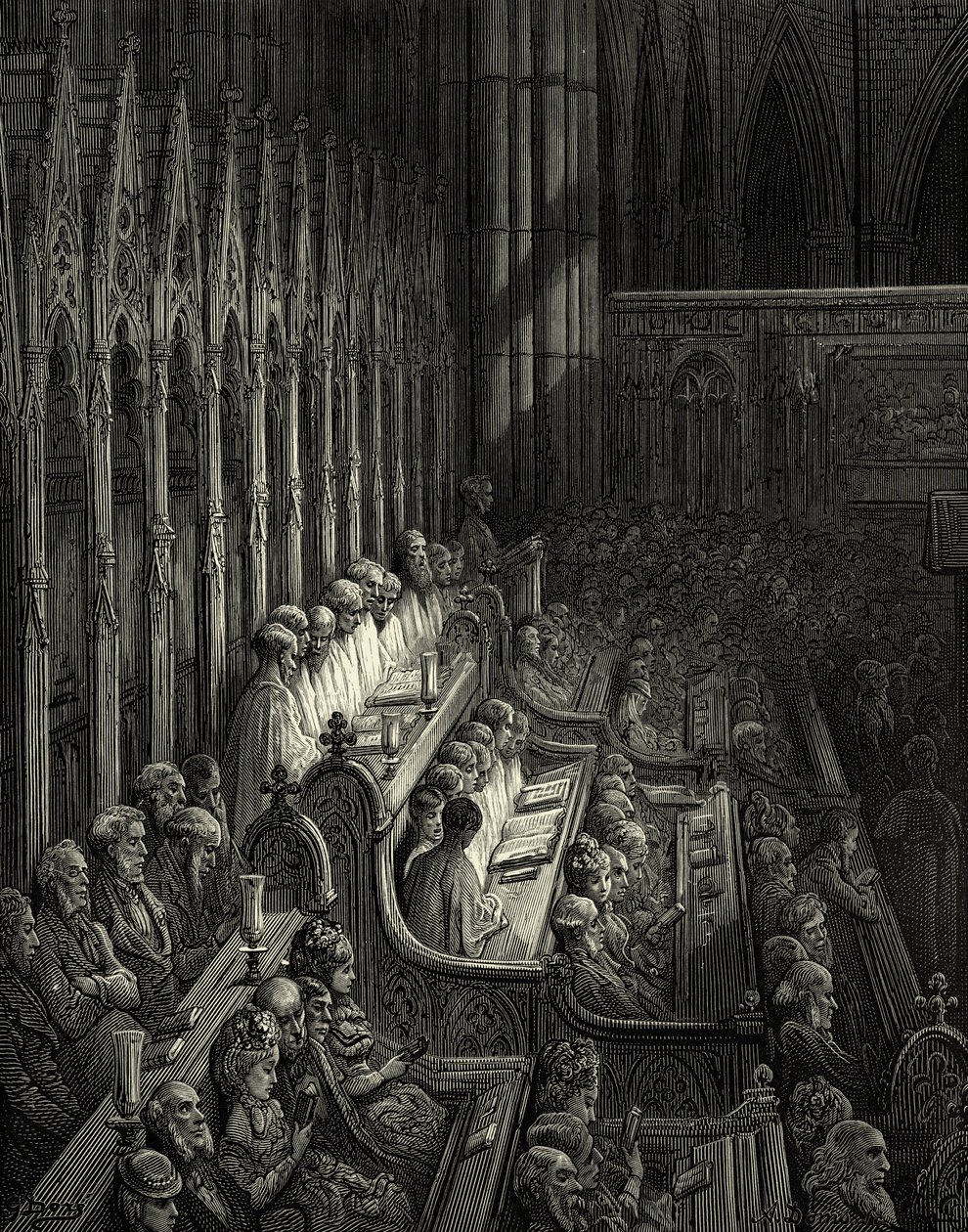 Westminster Abbey im viktorianischen London von Gustave Dore