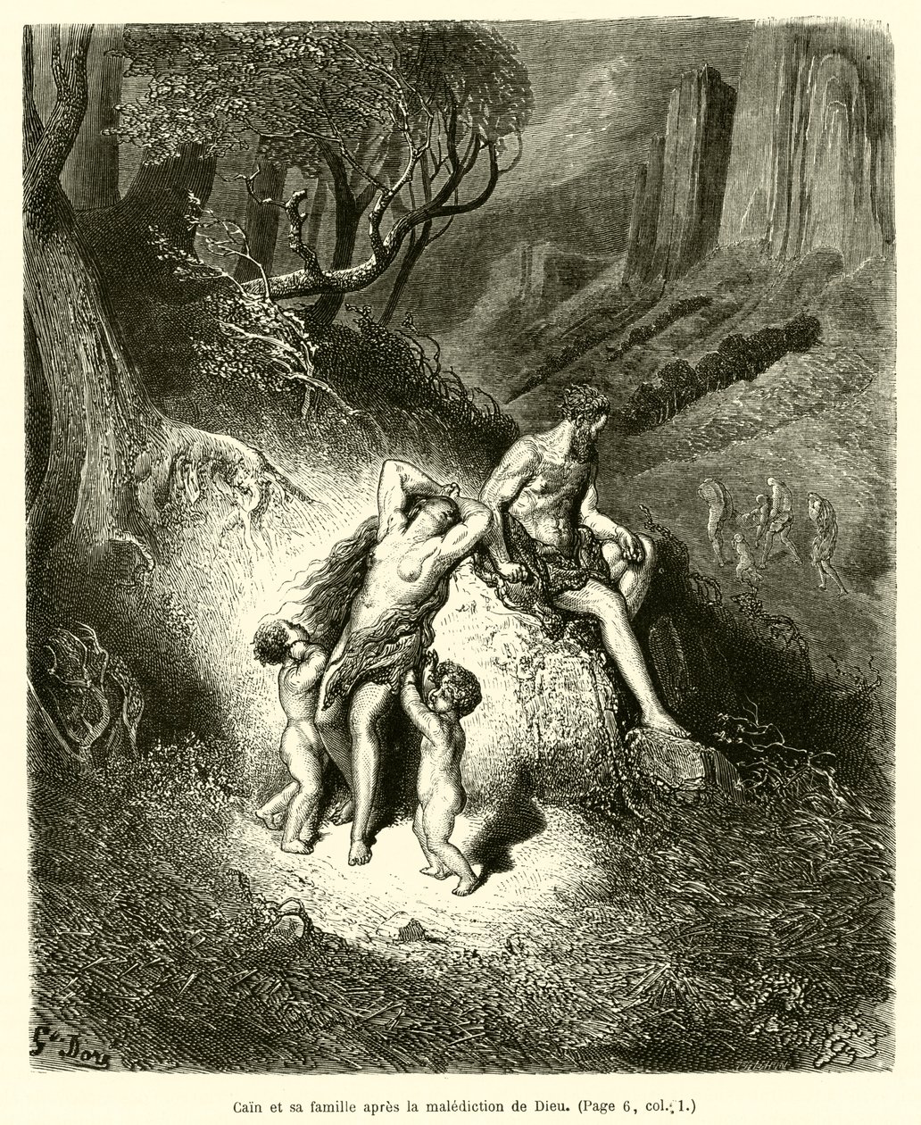 Kain und seine Familie nach dem Fluch Gottes von Gustave after Dore