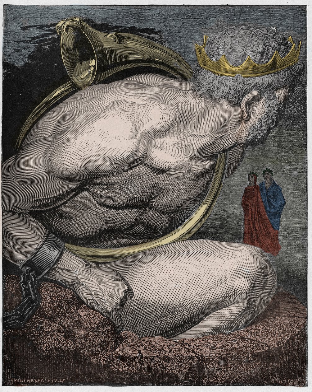 Inferno, Gesang 31: Nimrod der Riesen (Illustration aus Die Göttliche Komödie von Dante Alighieri, 1885) von Gustave after Dore