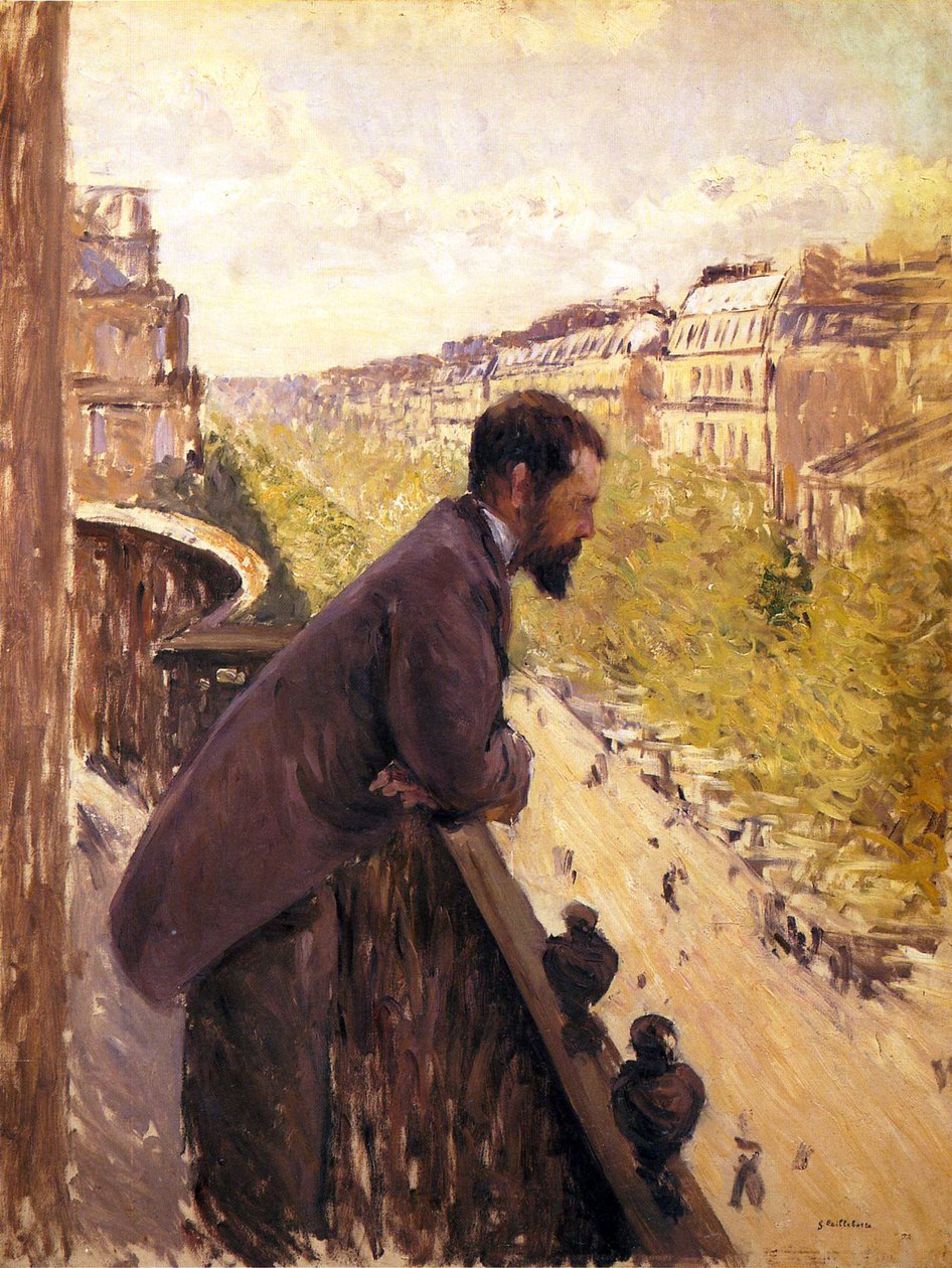 Mann auf einem Balkon von Gustave Caillebotte