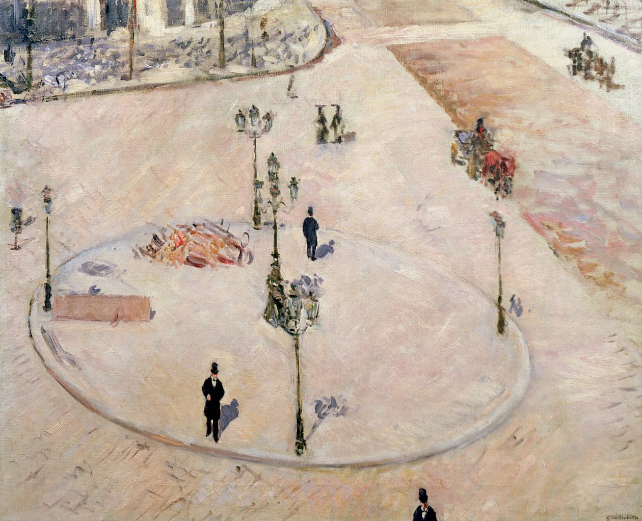 Verkehrsinsel am Boulevard Haussmann, 1880 von Gustave Caillebotte