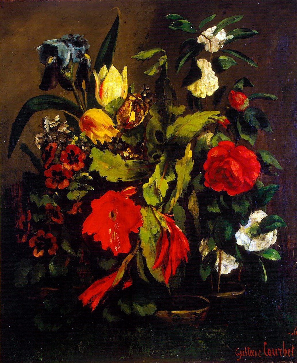 Stillleben mit Blumen, 1863 von Gustave Courbet