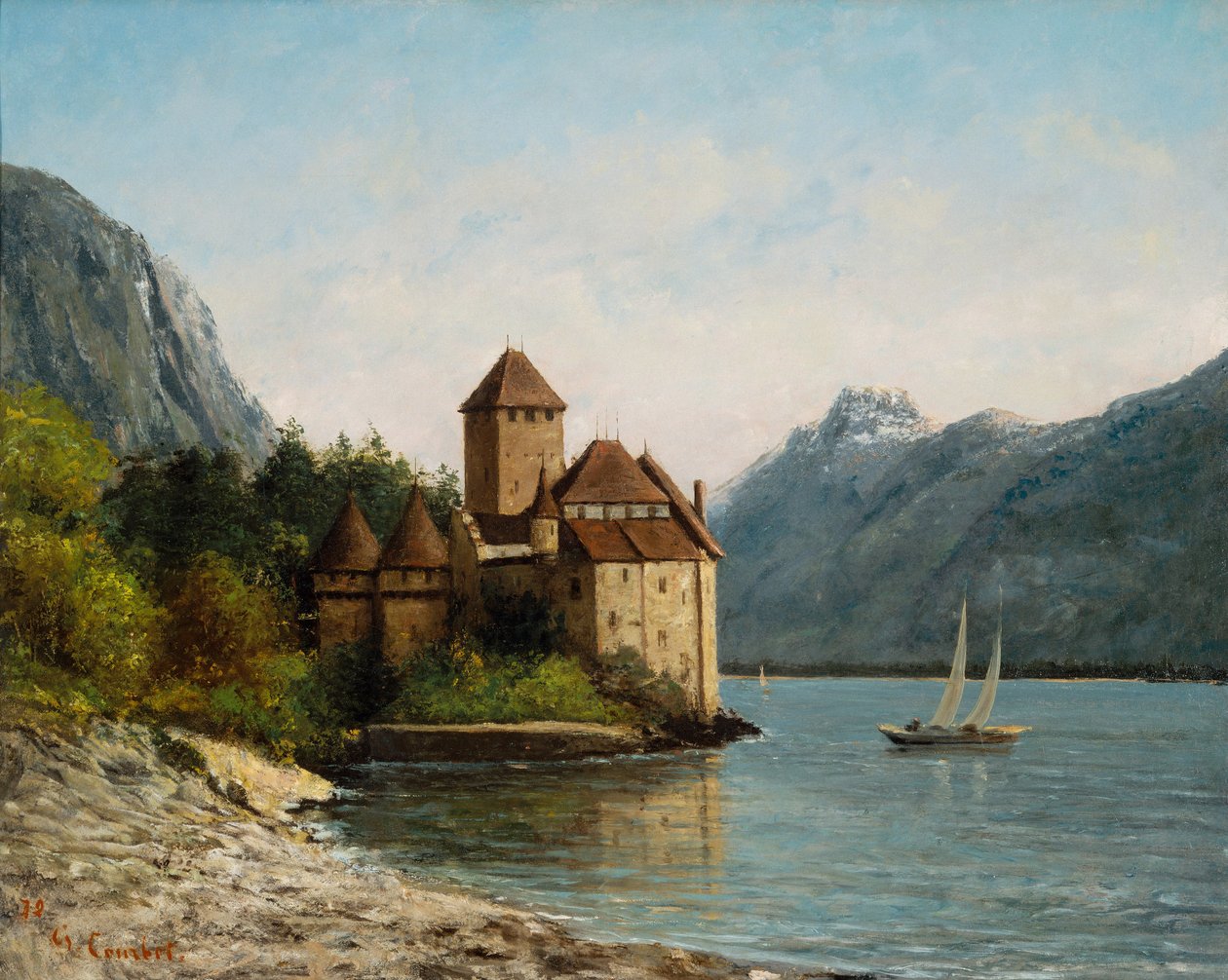 Das Schloss von Chillon, Abend, ca. 1872 von Gustave Courbet