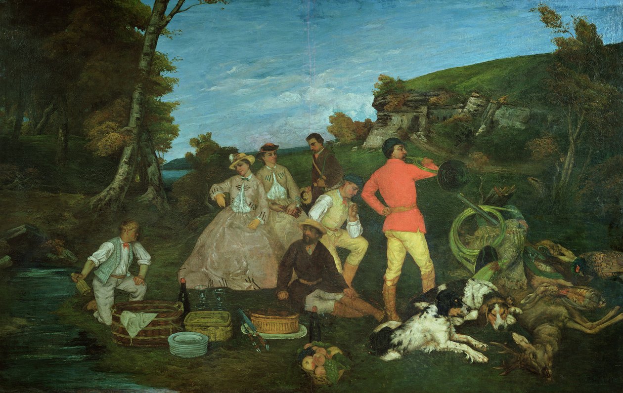 Das Picknick des Jägers von Gustave Courbet