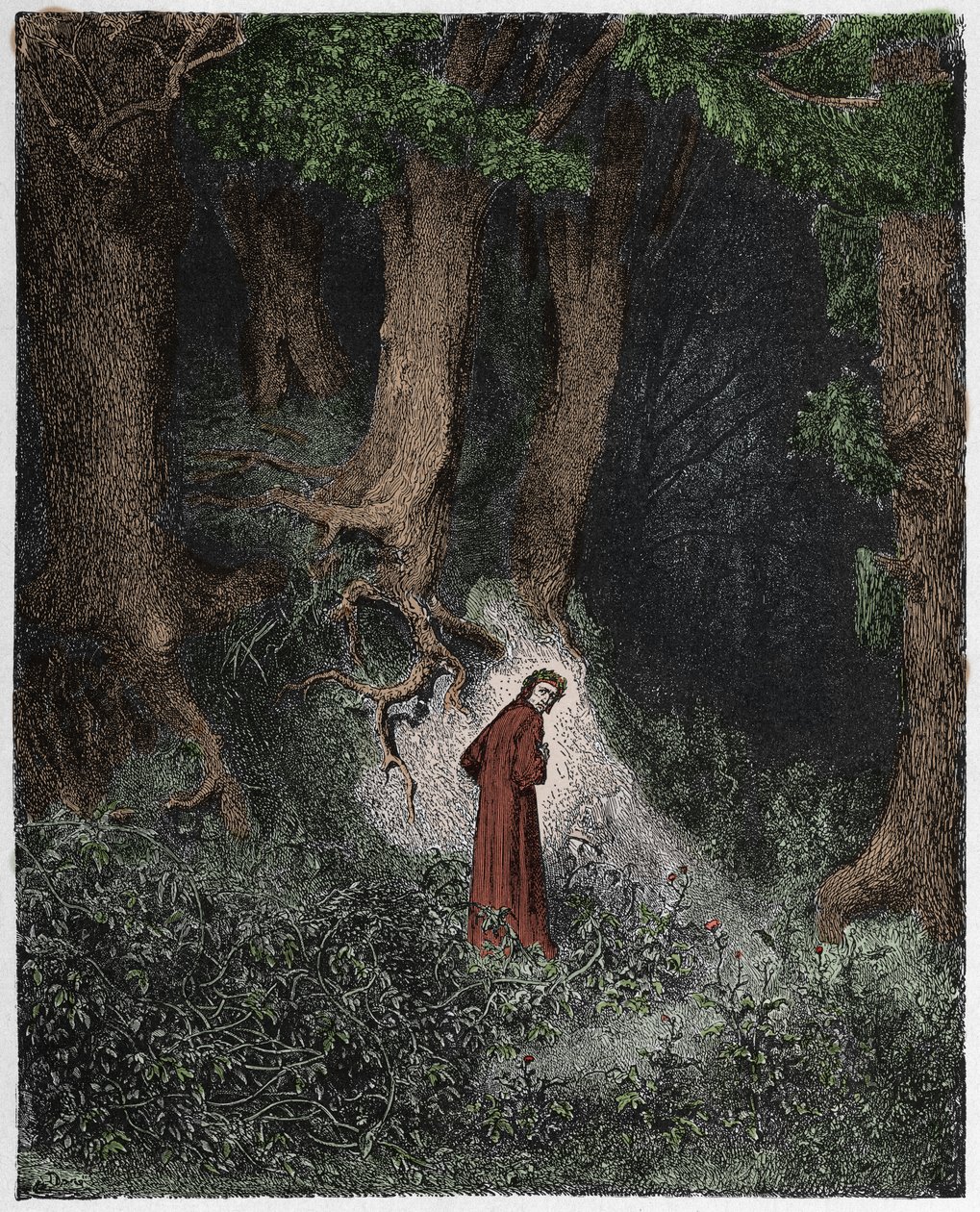 Inferno, Gesang 1: Dante im wilden Wald, Illustration aus "Die Göttliche Komödie" von Dante Alighieri, 1885 von Gustave Dore