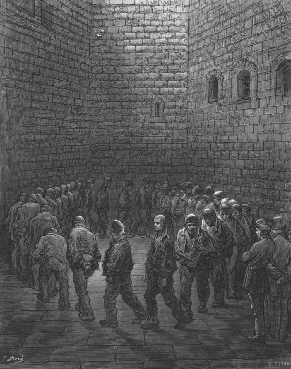 Newgate - Übungshof, 1872 von Gustave Dore