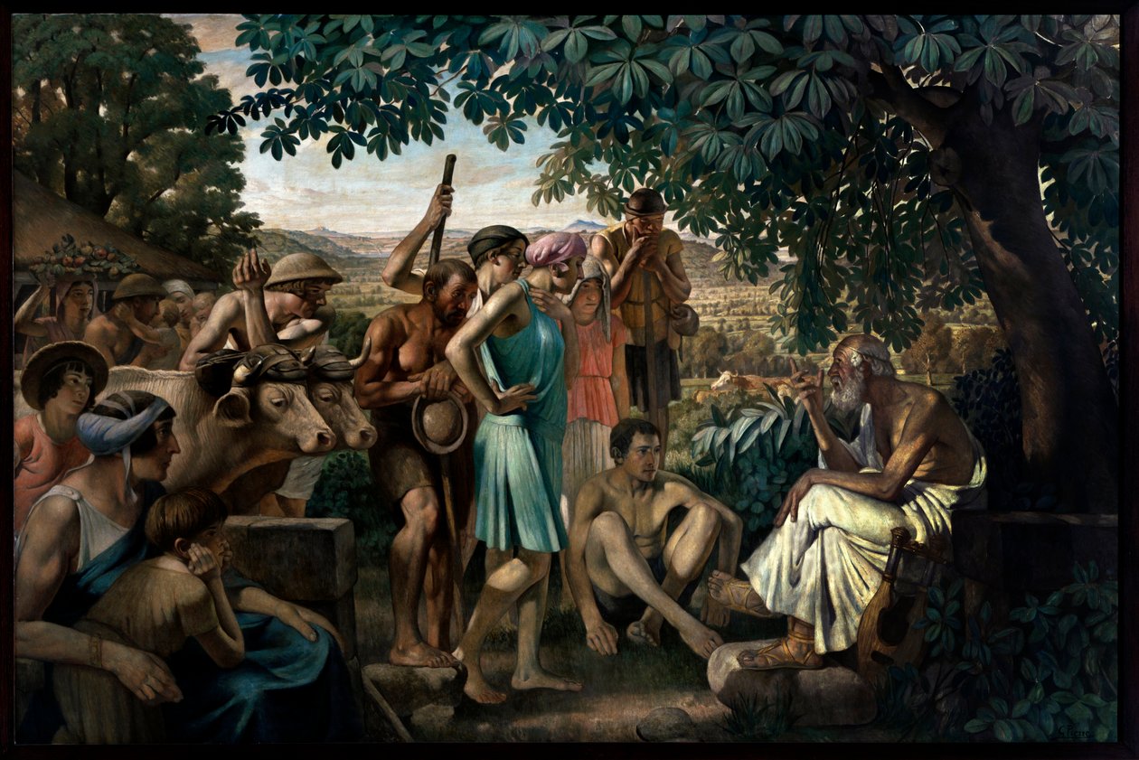 Der Dichter, der Bauern unterrichtet von Gustave Pierre