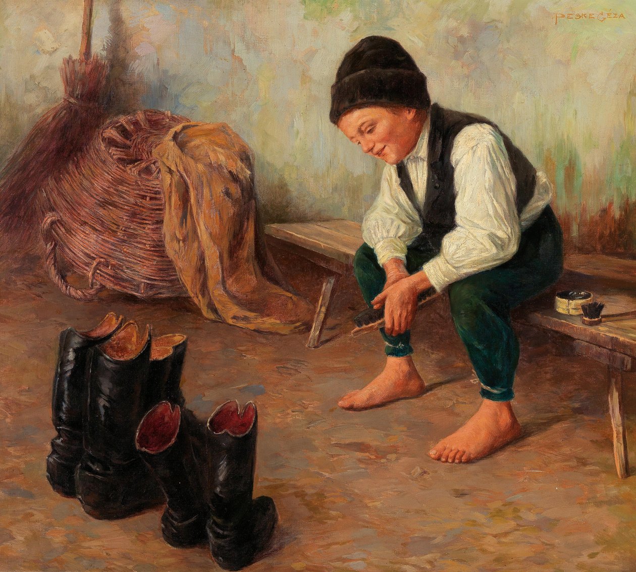 Der Schuhputzer von Géza Peske