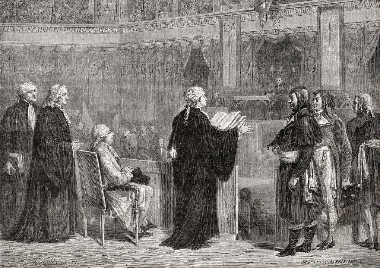König Ludwig XVI. vor der Konvention, 26. September 1792 von H. de la Charlerie