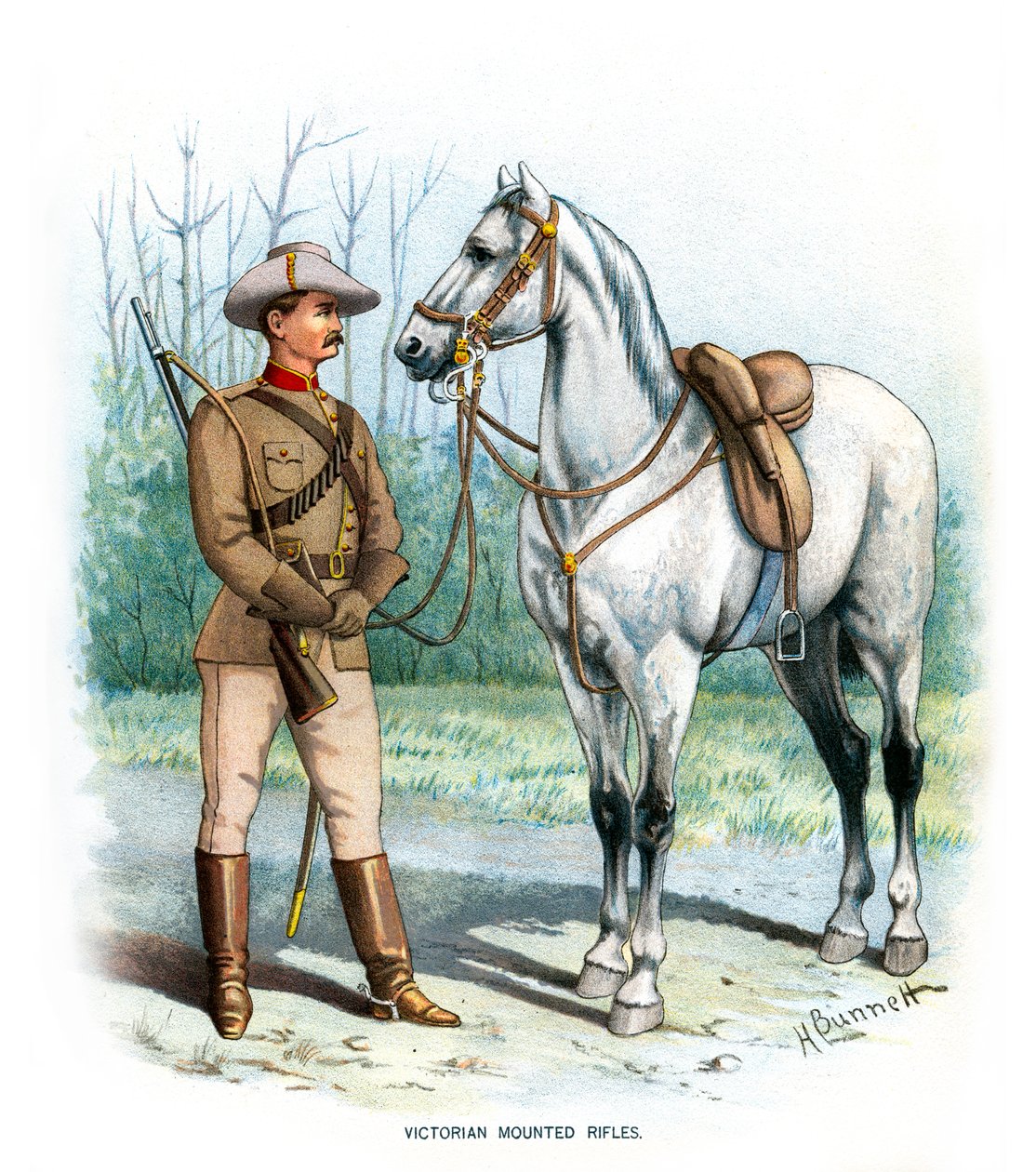 Viktorianische berittene Schützen, ca. 1890 von H. Bunnett