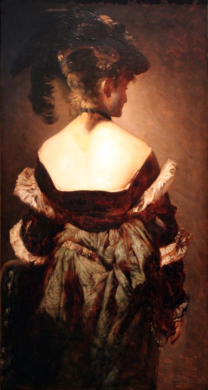 Dame mit Federhut von Hans Makart