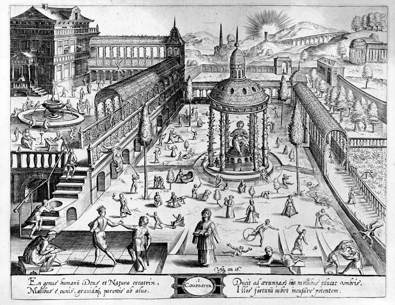 Composita, graviert von Johannes Wierix (1549-c.1618) nachgedruckt 1638 von Hans or Jan Vredeman de Vries