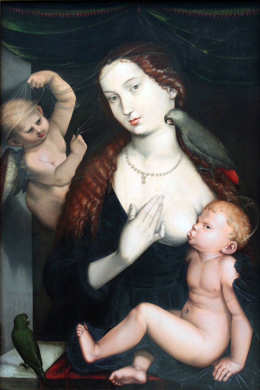 Die Madonna mit den Papageien von Hans Baldung Grien
