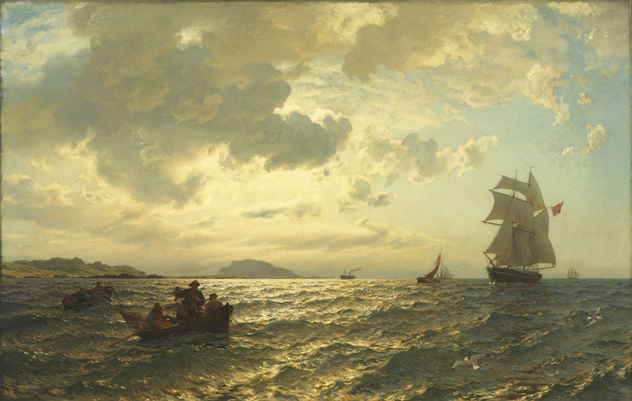 Frische Brise an der norwegischen Küste von Hans Gude