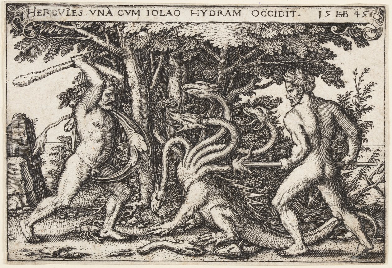 Herkules tötet die Hydra von Hans Sebald Beham