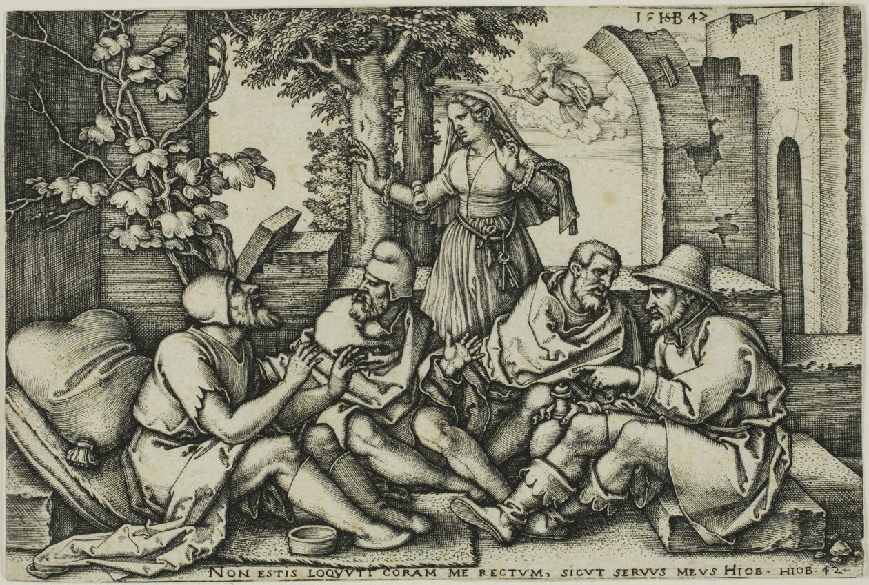 Hiob im Gespräch mit seinen Freunden von Hans Sebald Beham