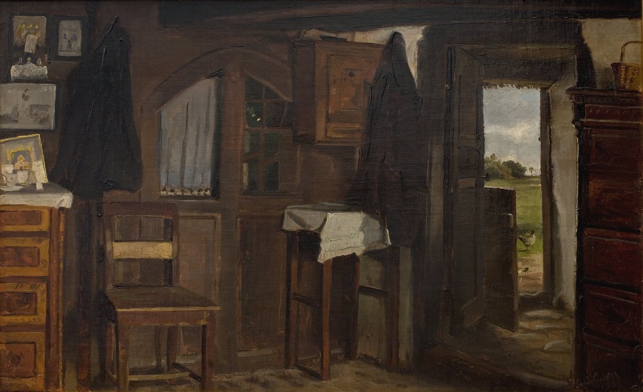 Interieur eines Bauernhauses von Hans Smidth