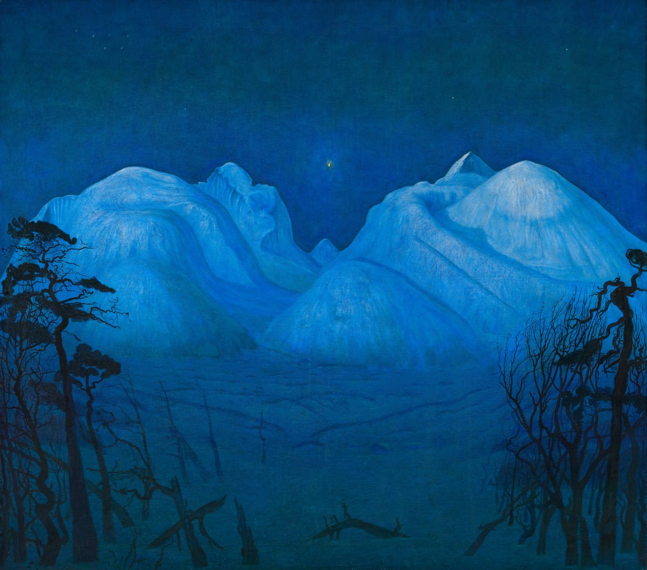 Winternacht in den Bergen von Harald Oscar Sohlberg