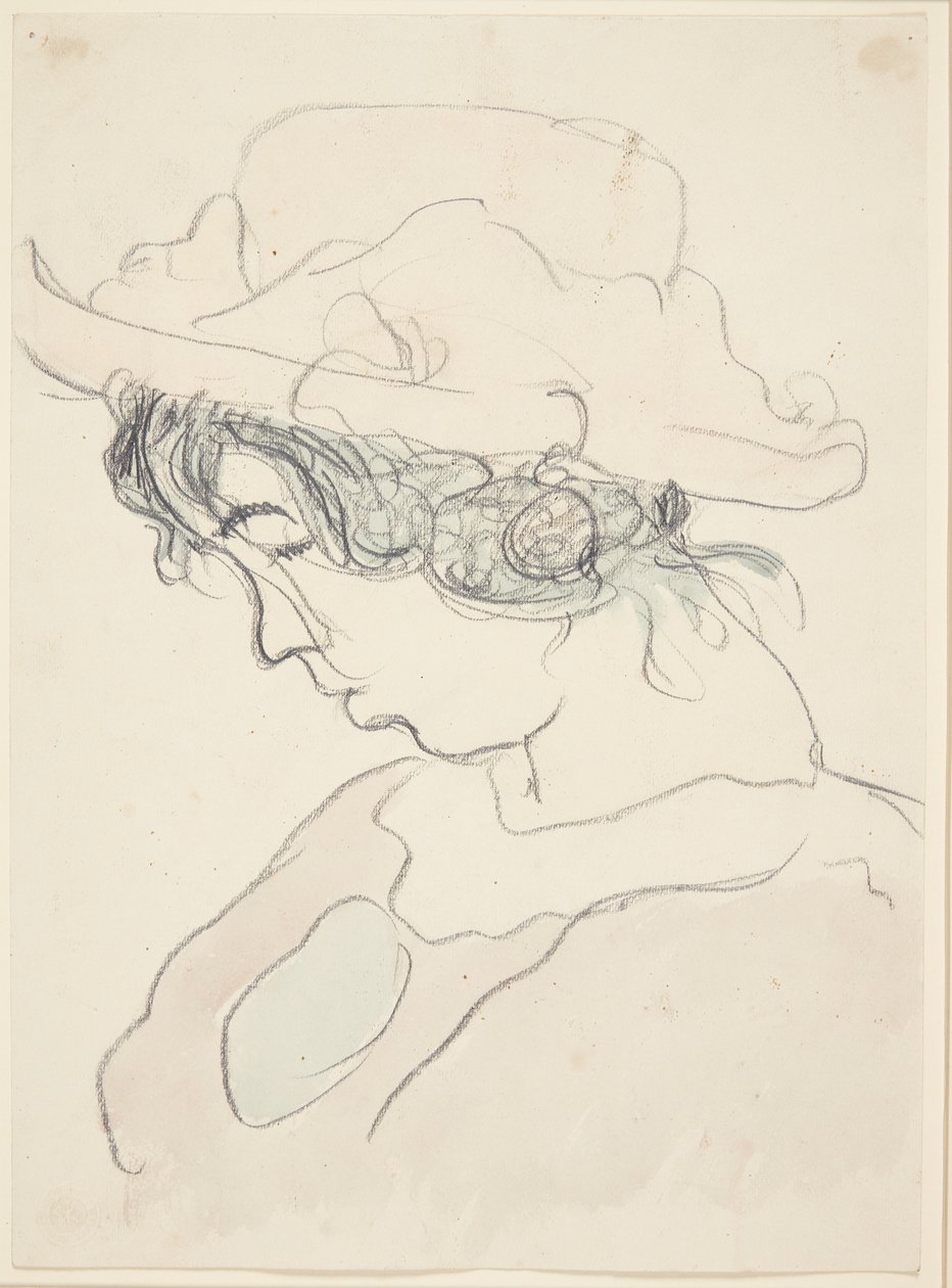 Mädchen mit rosa Hut, die Schwester des Künstlers Anna von Harald Giersing