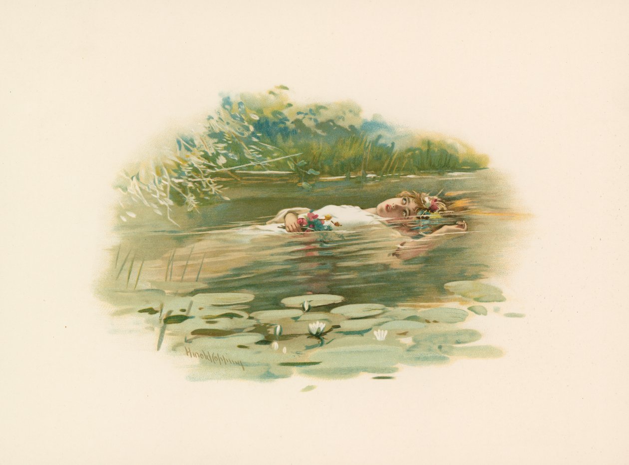 Ophelia, ertrunken von Harold Copping